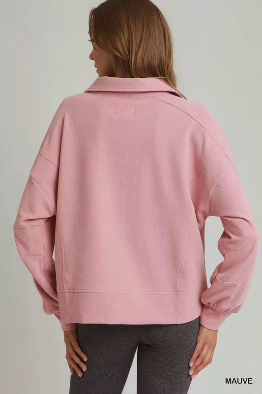 Brushed Waffle Polo Collared Pullover - Relaxed Fit 55fbd3cb-cece-4eb9-bbe3-e2acd9166b13-Max-Origin