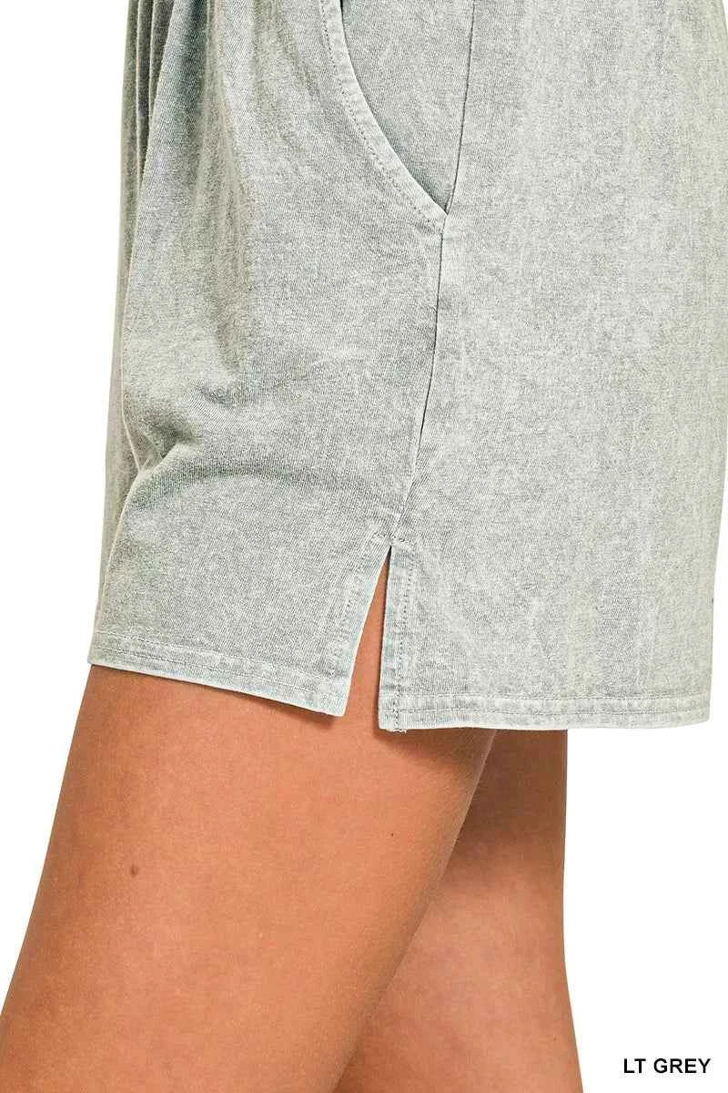 Zenana Halo Snow Washed Short Sleeve Tee and Shorts Set 55fe5451de5048408c129c76109a9c9f-Max-Origin