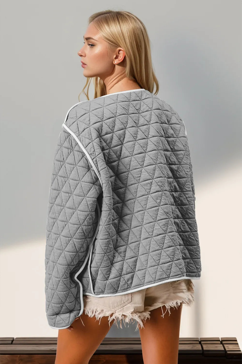 Double Take Contrast Trim Tie Front Quilted Jacket with Pockets 56052920-acce-4d63-a8a6-cd112aea1c88-Max