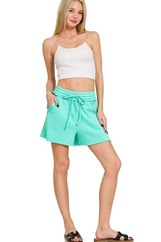Fleece Raw Hem Shorts With Draw String 560c3c96-0124-48c4-812c-48843bda51ee-Max-Origin