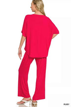 Zenana V-neck Oversized Top & Pants Set 56106c6184a043ad94361c7c7aa7378c-Max-Origin