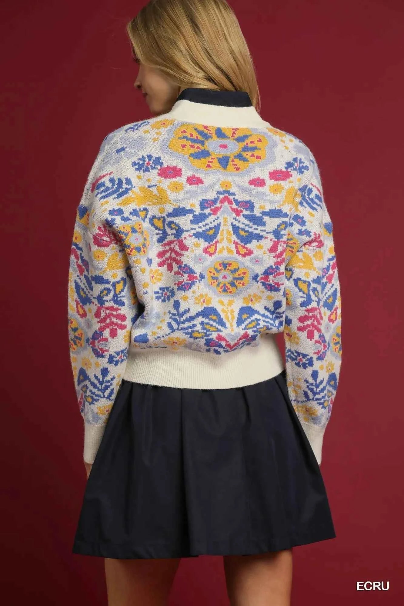 Umgee Floral Button-Up V-Neck Cardigan 562ae23a-1a7a-4a50-9ceb-82172d8e7c87-Max-Origin