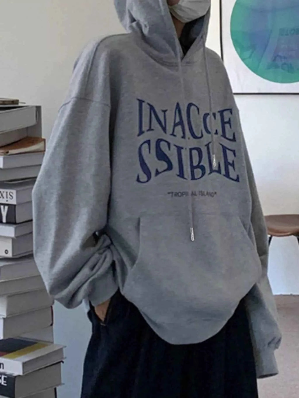 Kangaroo Pocket Drawstring Hoodie Gray 563229b4-333d-4da0-8f8c-a2c3e0cf2e25-Max-Origin