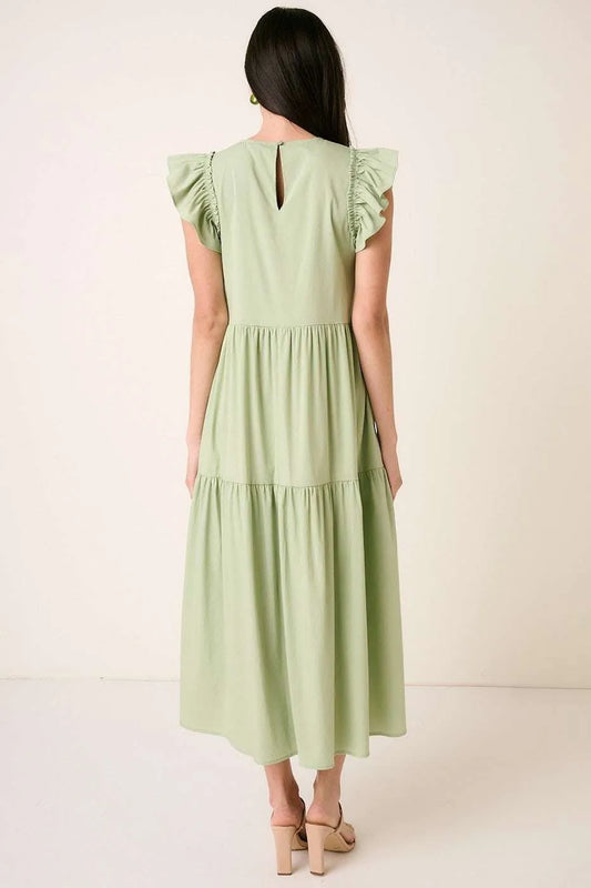 Ruffle Short Sleeve Tiered Maxi Dress 563b2488692f4ccd9a7e246f5e82a285-Max-Origin