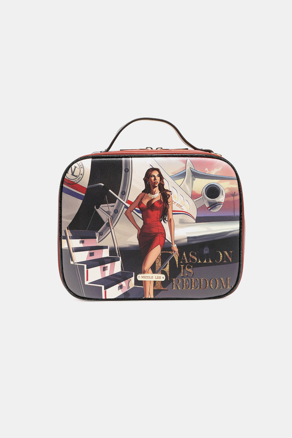 Nicole Lee USA Printed Handbag with Three Pouches 5641e0fef68e4d18a8459c5466e14ae7-Max