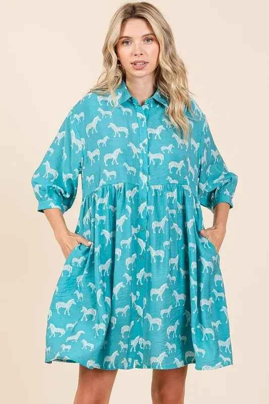 Mittoshop Zebra Print Button Down Shirt Mini Dress 5644028a-0a4d-4eab-b74a-a8a4b9fee6fe-Max