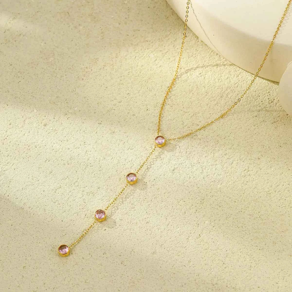 18K Gold-Plated Stainless Steel Zircon Y-Drop Necklace Style B One Size 56473520-114e-4496-8c6a-8ed88eea9f94-Max-Origin