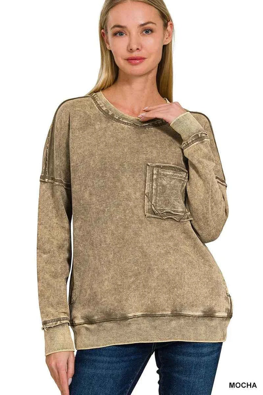 French Terry Washed Raw Edge Front Pocket Pullover MOCHA 564b837b5d0746bc8de9ba35069dc280-Max-Origin