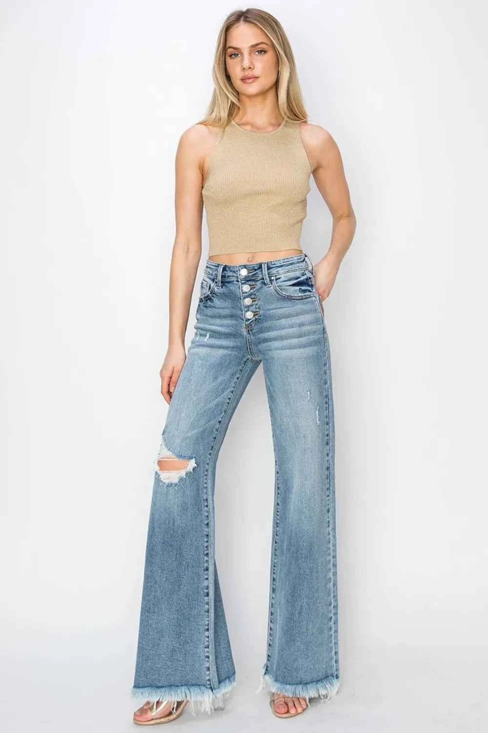 RISEN Mid Rise Button Fly Wide Leg Jeans 56550aa7-f80d-443f-b47b-690f222ed48a-Max