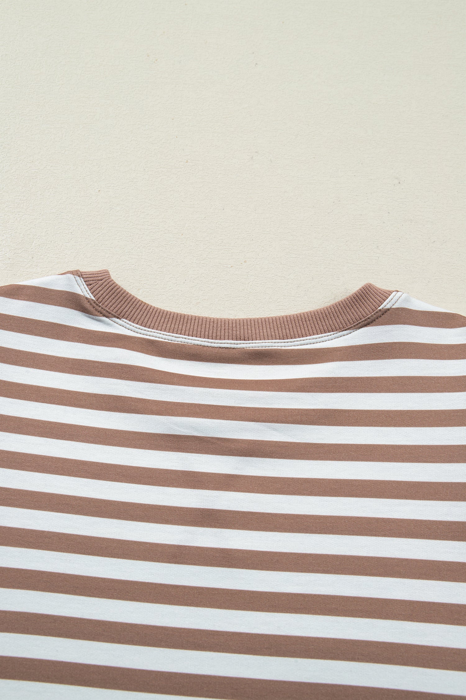 Orange Stripe Short Bubble Sleeve T Shirt 56683318a5286265