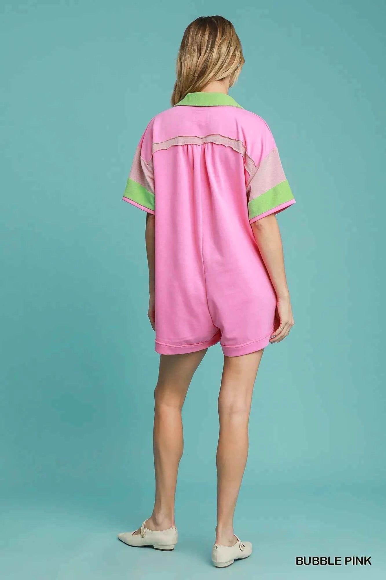 Umgee Contrast Trim Button Front Romper 566c2c36-68f4-48b3-957f-659808b2ff74-Max-Origin