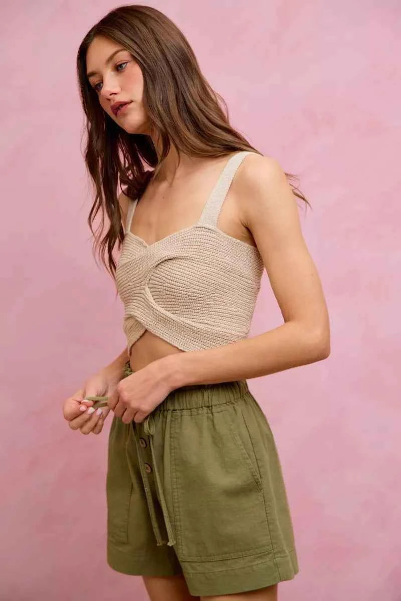 SO ME Paper Bag Patch Pocket Drawstring Twill Shorts 567ab2f7f6e544d8b919d44c84e0705f-Max-Origin