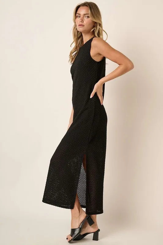 Mittoshop Side Slit Round Neck Sleeveless Dress 567d8c75-ec3d-4cc2-bd30-f75c37bd76a1-Max