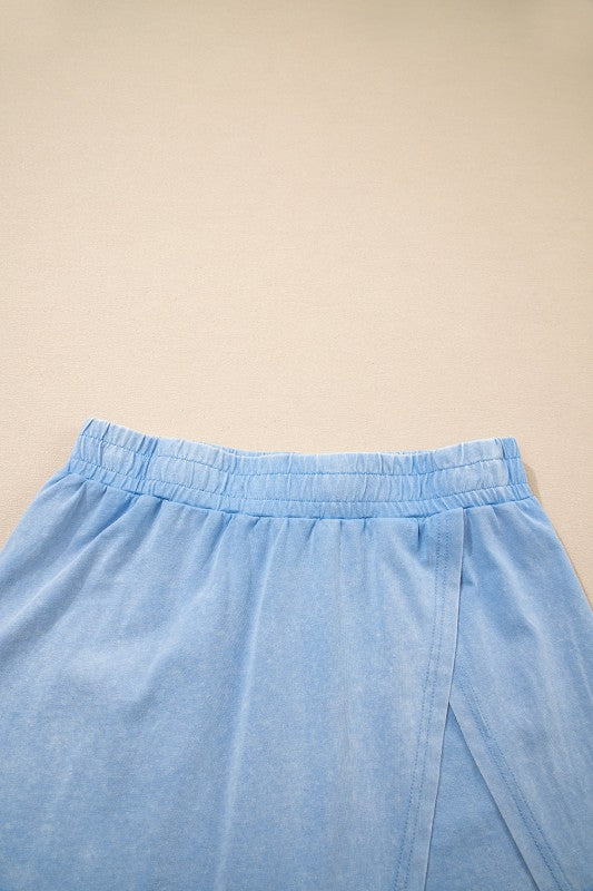 Mineral Wash Tank Top and Lined Split Skirt Set 5682f511-e84d-427a-a33d-47bcc748b205