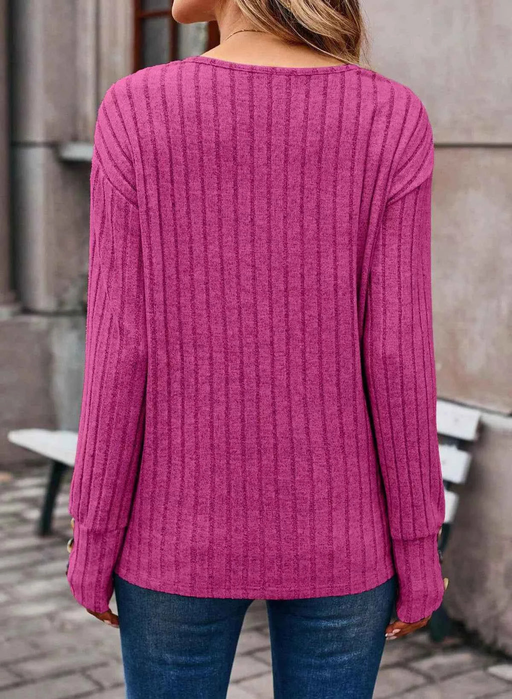 Ribbed Knit V-Neck Top 5683c55d-aad4-4547-b2b4-0098df40bf85-Max-Origin