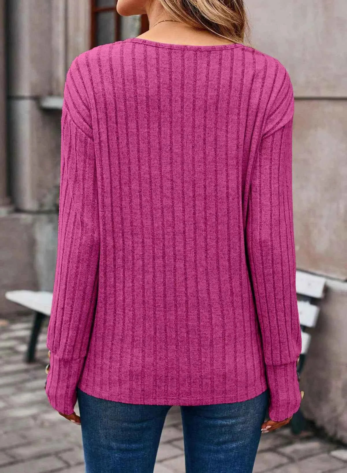 Ribbed Knit V-Neck Top 5683c55d-aad4-4547-b2b4-0098df40bf85-Max-Origin