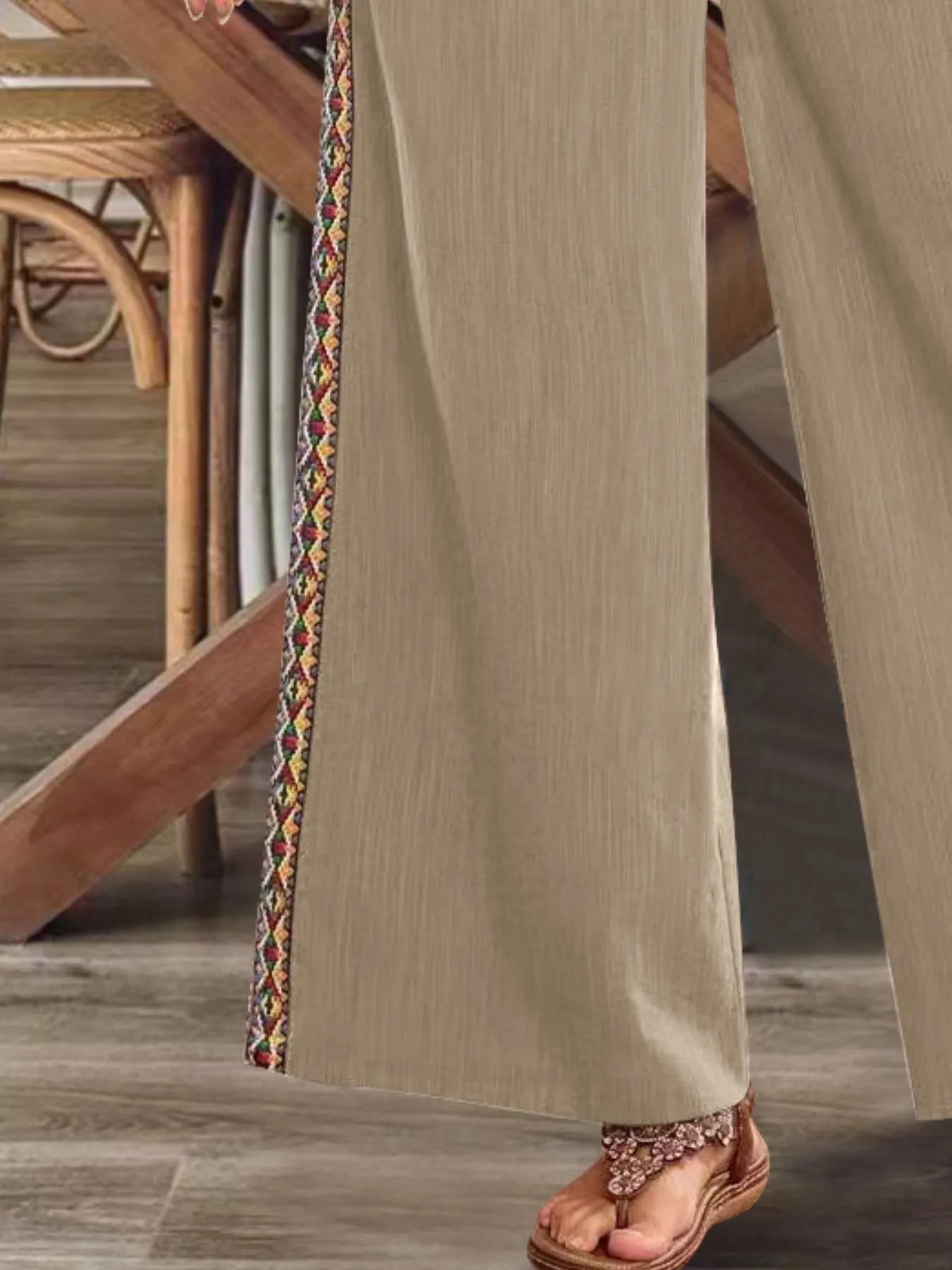 Bohemian Wide Leg Embroidered Side Stripe Pants 56853292-9cd0-4b2f-97e5-e31d0543b223-Max-Origin