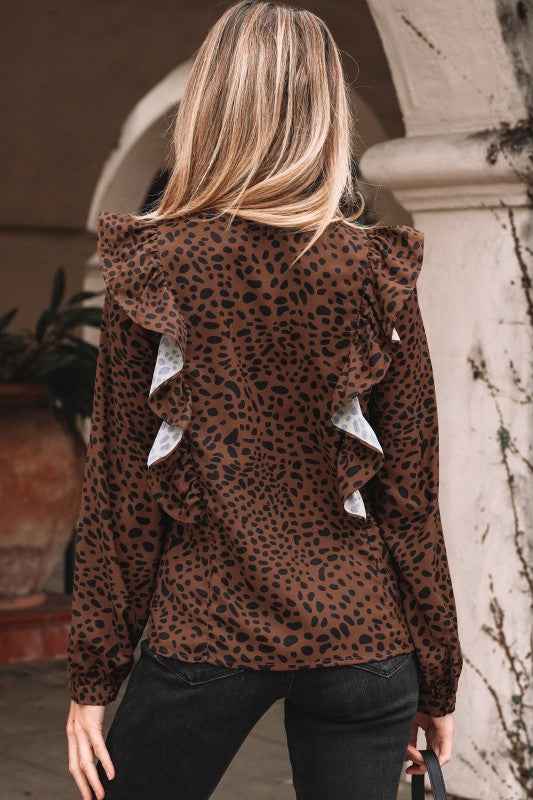 Collins Ruffled Puff Sleeve Blouse 56a25eab-6c3f-4d9d-a833-f7cd98b7751b
