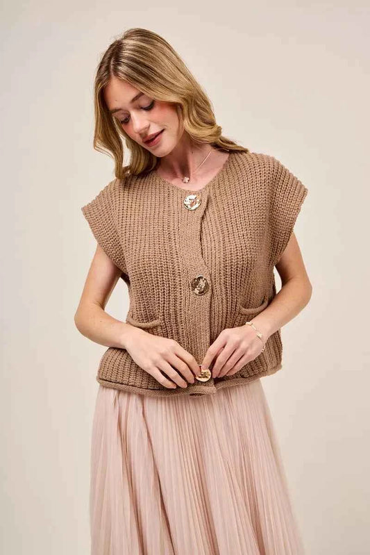 Big Metal Button Front Sweater Vest 56bfa253f4e9438ca827f932626326b9-Max-Origin