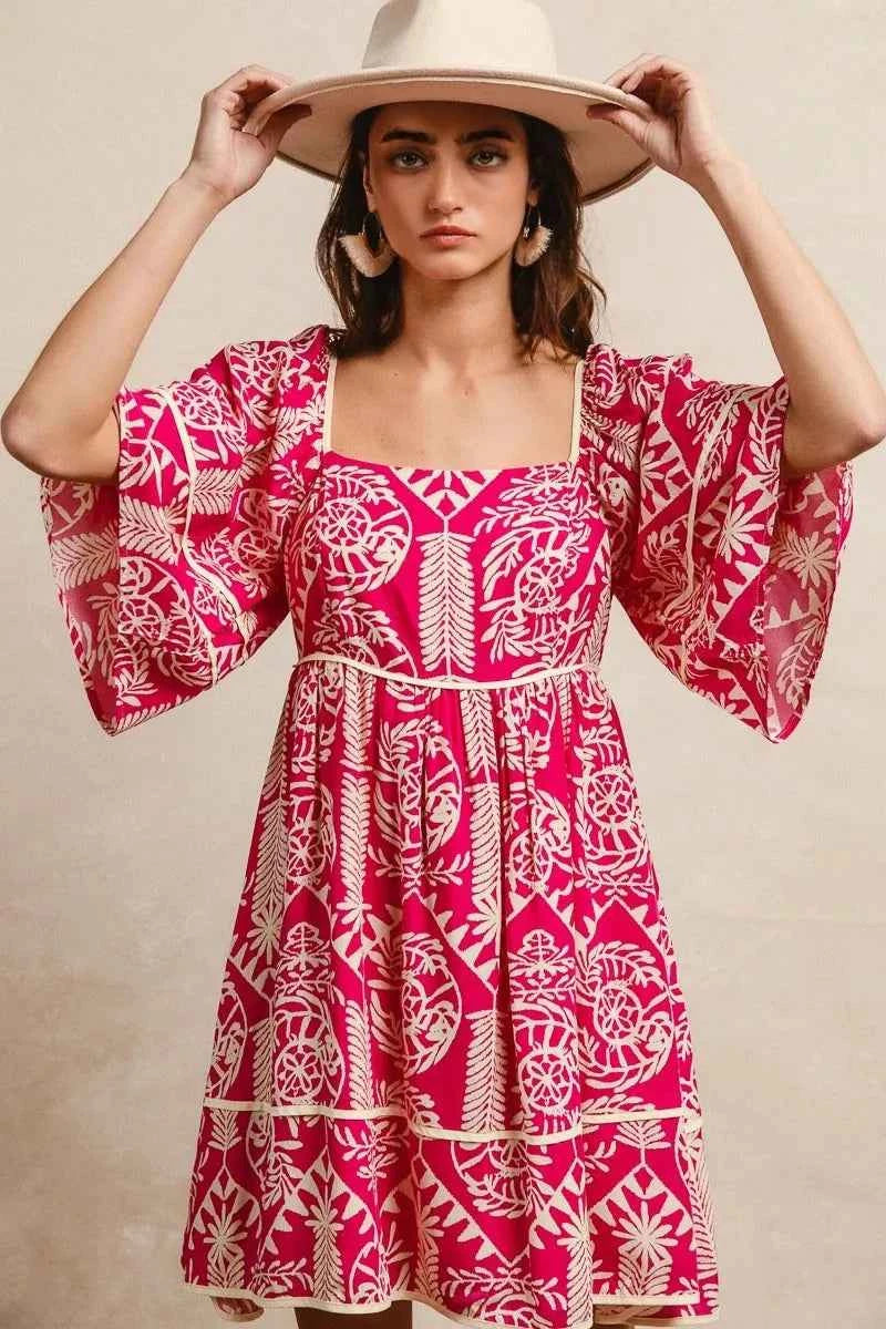 Aztec Woven Printed Contrast Binding Dress 56cbb34719764c9bbaa96341cf9d6df8-Max-Origin