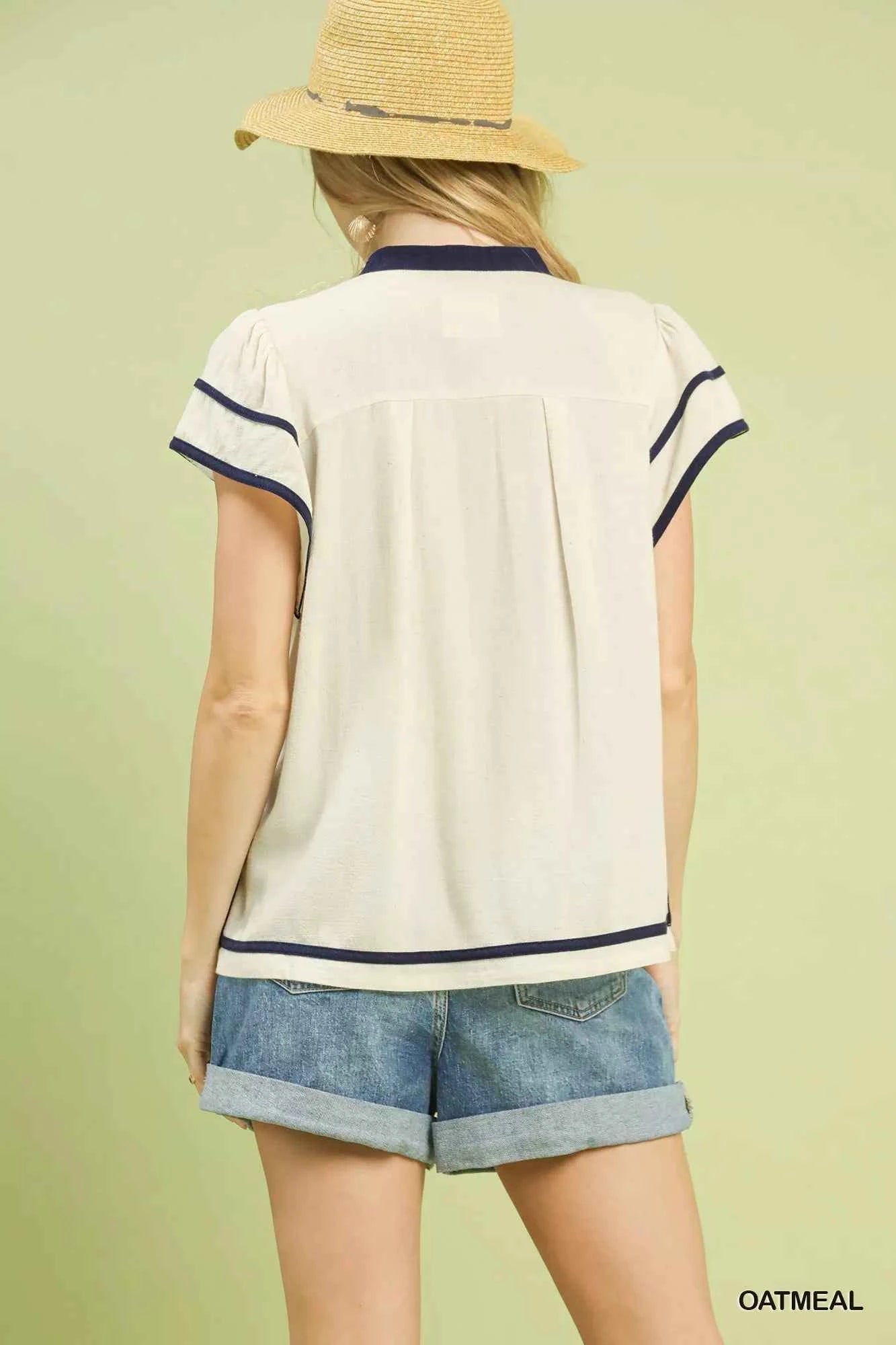 Linen Ruffle Sleeve Top 56db5b51-b1b7-4622-99f2-e1aae622a2ea-Max-Origin