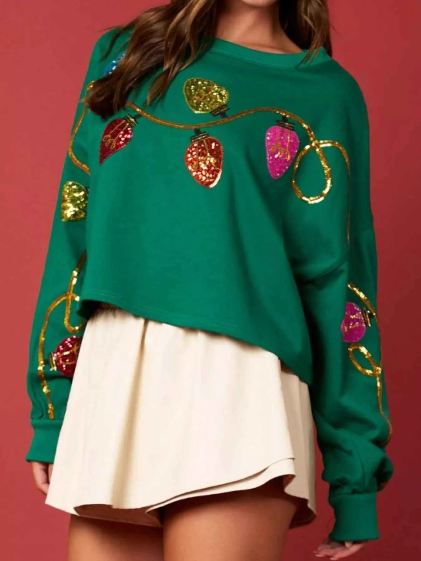 Christmas Holiday Lights Sequin Embellished Sweatshirt 56e464c7-899d-4941-aee8-4e7e8e8e3168-Max-Origin