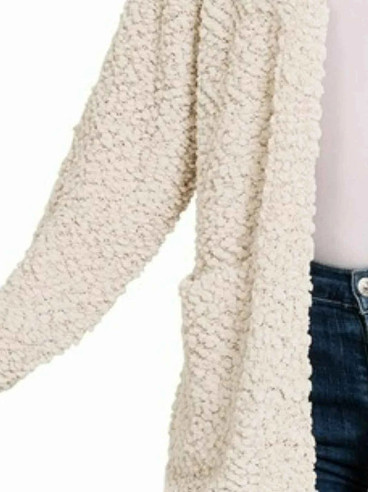 Long Sleeve Popcorn Sweater Cardigan with Pockets 56e92a95-11b2-462a-a859-1dfea1763f01-Max-Origin
