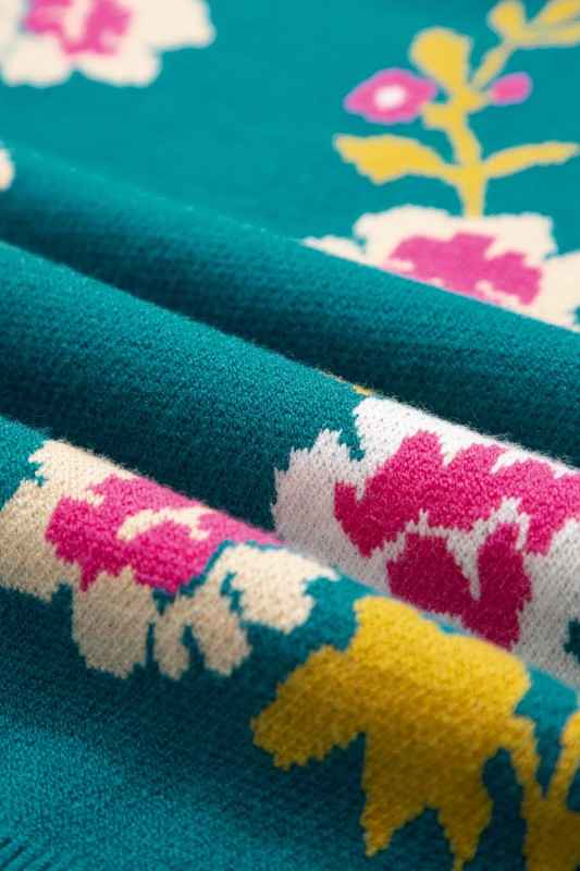 Floral Knit Crewneck Short Sleeve Top 56ebe242-5c16-4f54-bd28-8a86aad6e866