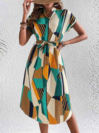 Tie Waist Short Sleeve Dress 57030751-2789-4323-b084-d51bda7cf37d-Max-Origin