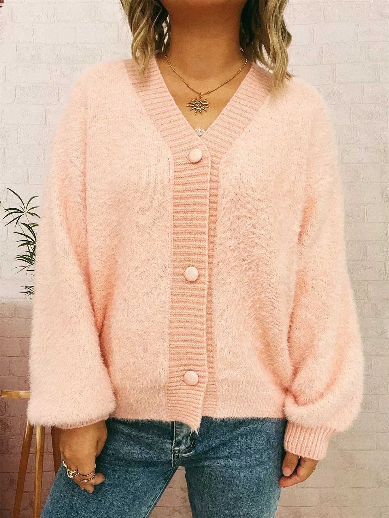 Fuzzy Button-Up Long Sleeve Cardigan 570db731fd504cc78423c0d903d09c8f-Max-Origin