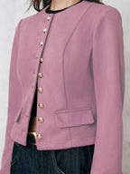 Round Neck Button Up Blazer Lilac 5712a97bde6d47c092c7c1fcaf0debc0-Max-Origin