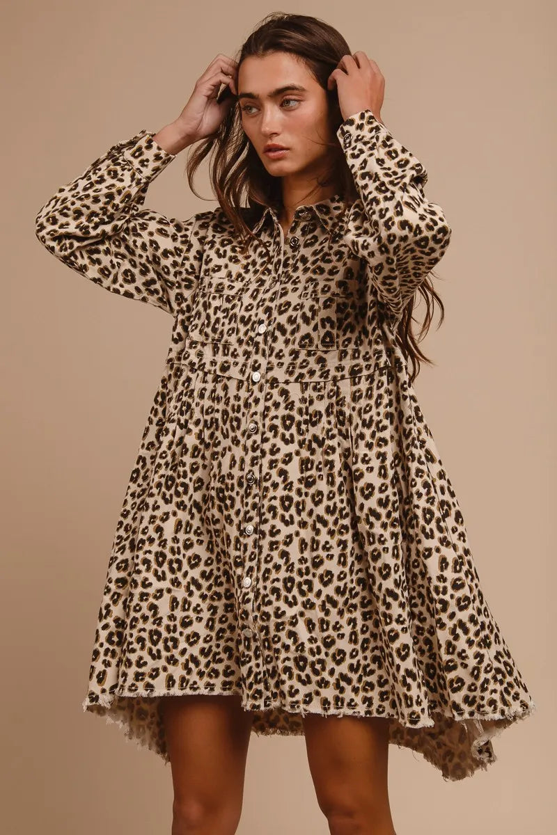 BiBi Washed Denim Button Down Dress with Side Pocket 5714350a461d43a888db367e21f7f493-Max-Origin