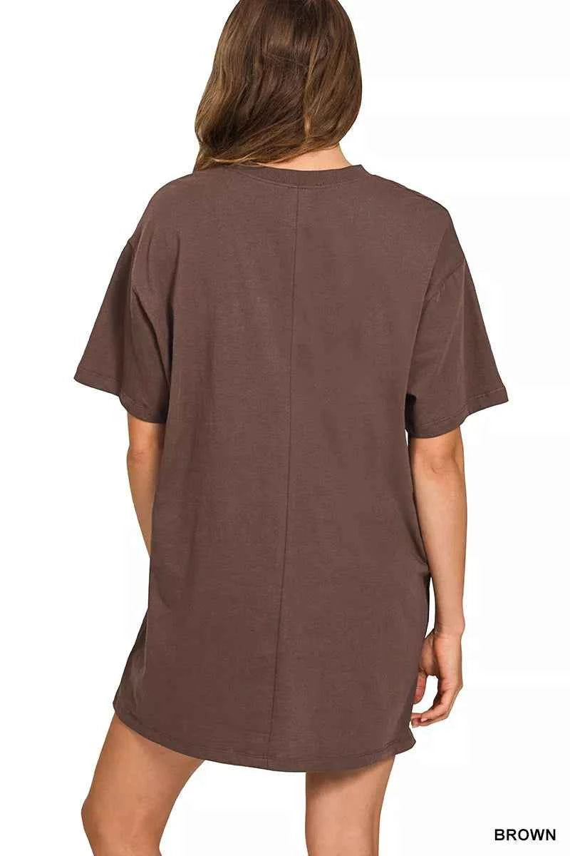 Zenana Short Sleeve Mini Tee Dress 57143f63024a4f14a694fd21af8b85eb-Max-Origin