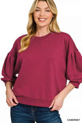 Zenana Scuba Dolman Sleeve Sweatshirt CABERNET 57165a8744a04f5eabd5dda9626c0da8-Max-Origin