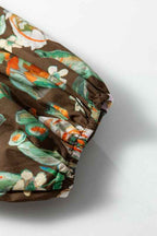 Floral Contrast V-Neck Long Sleeve Pocketed Dress 571d63f2-4a23-4af4-a058-8212b788f69a