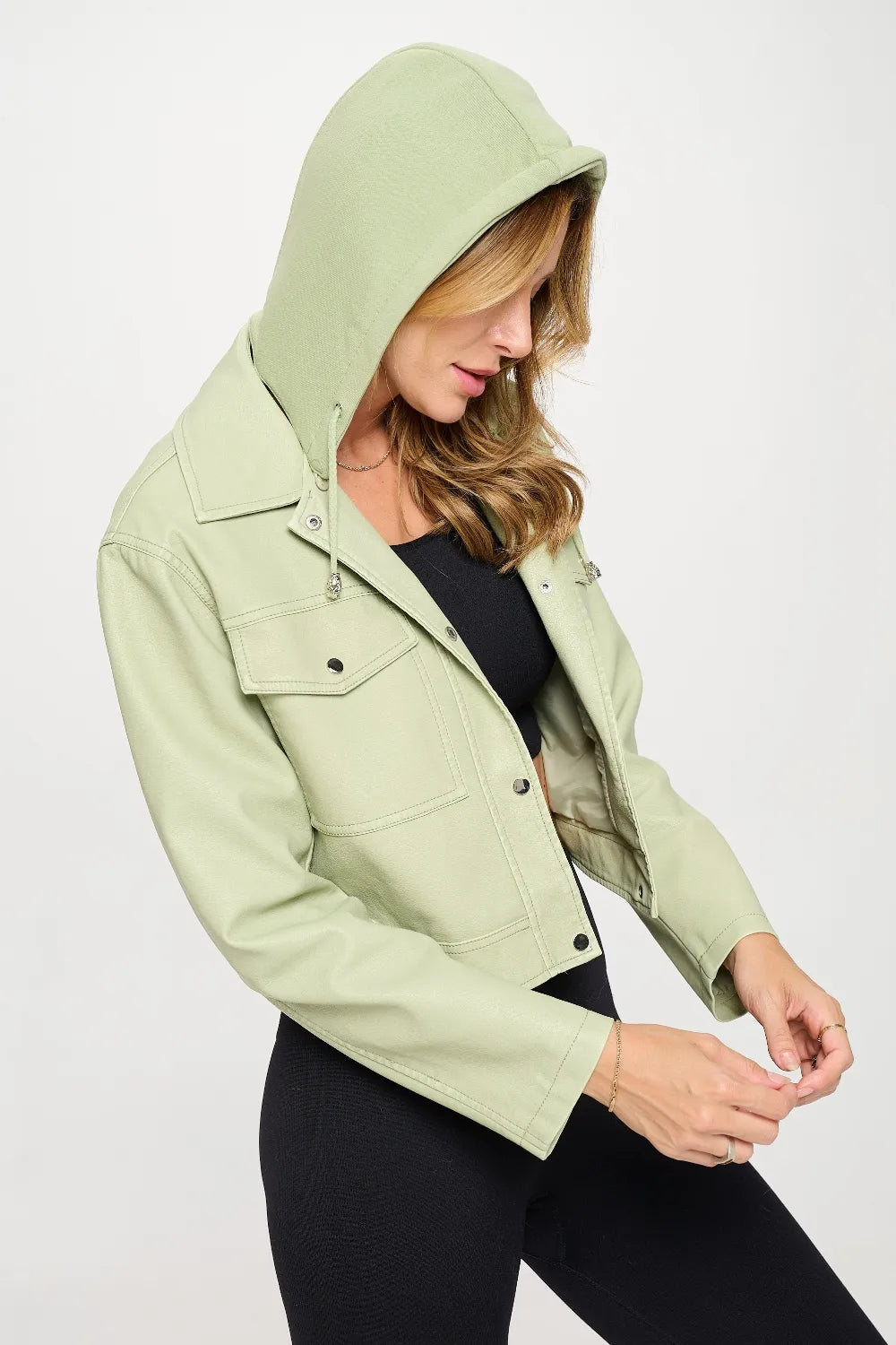 Coalition LA Snap Down Cropped Hooded Jacket 572c0efd-717a-448f-bdcf-01fba27268d7-Max