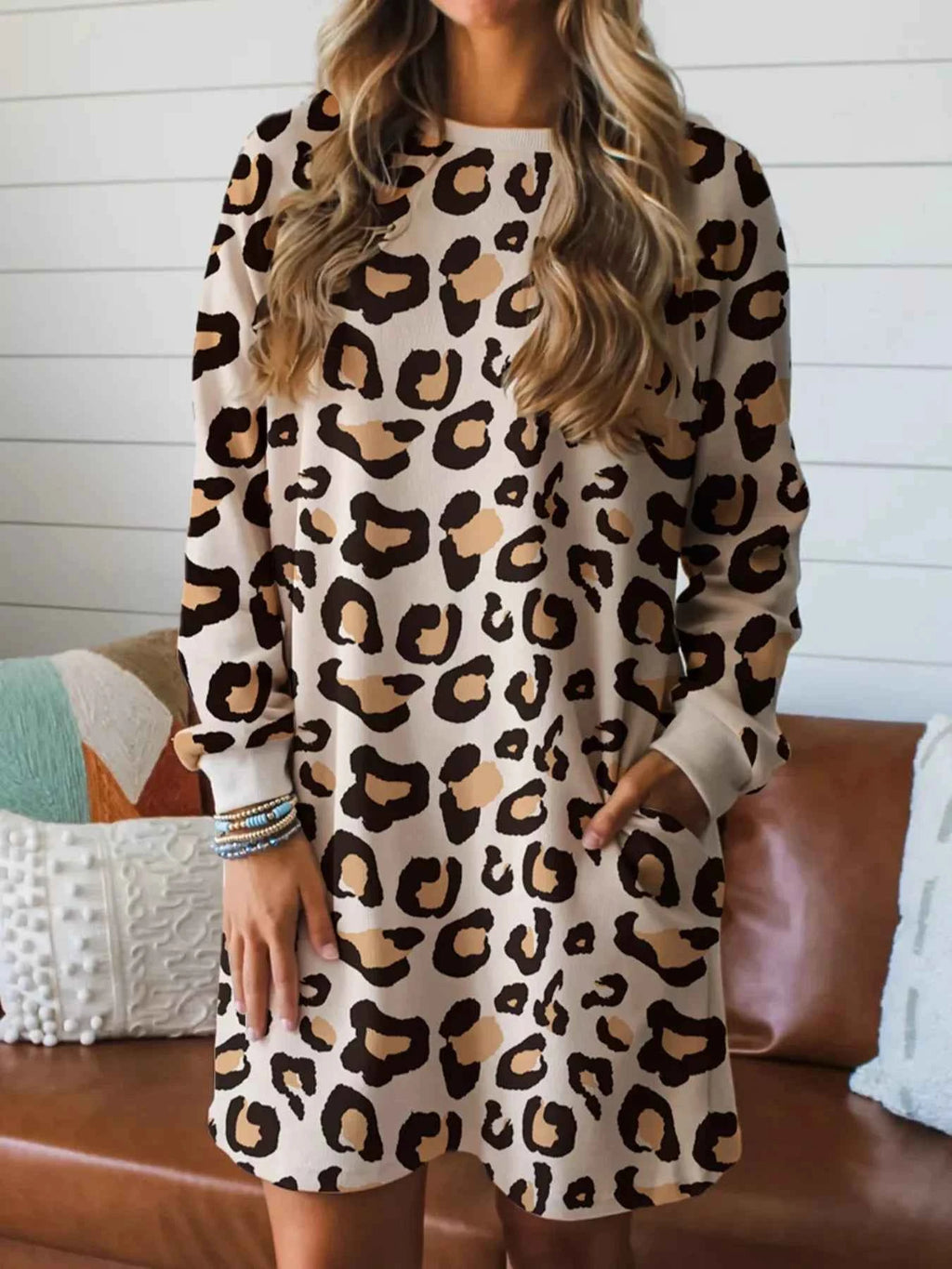 Leopard Long Sleeve Casual Mini Dress Leopard 572db225-463a-4208-933e-5671ab3230a7-Max-Origin