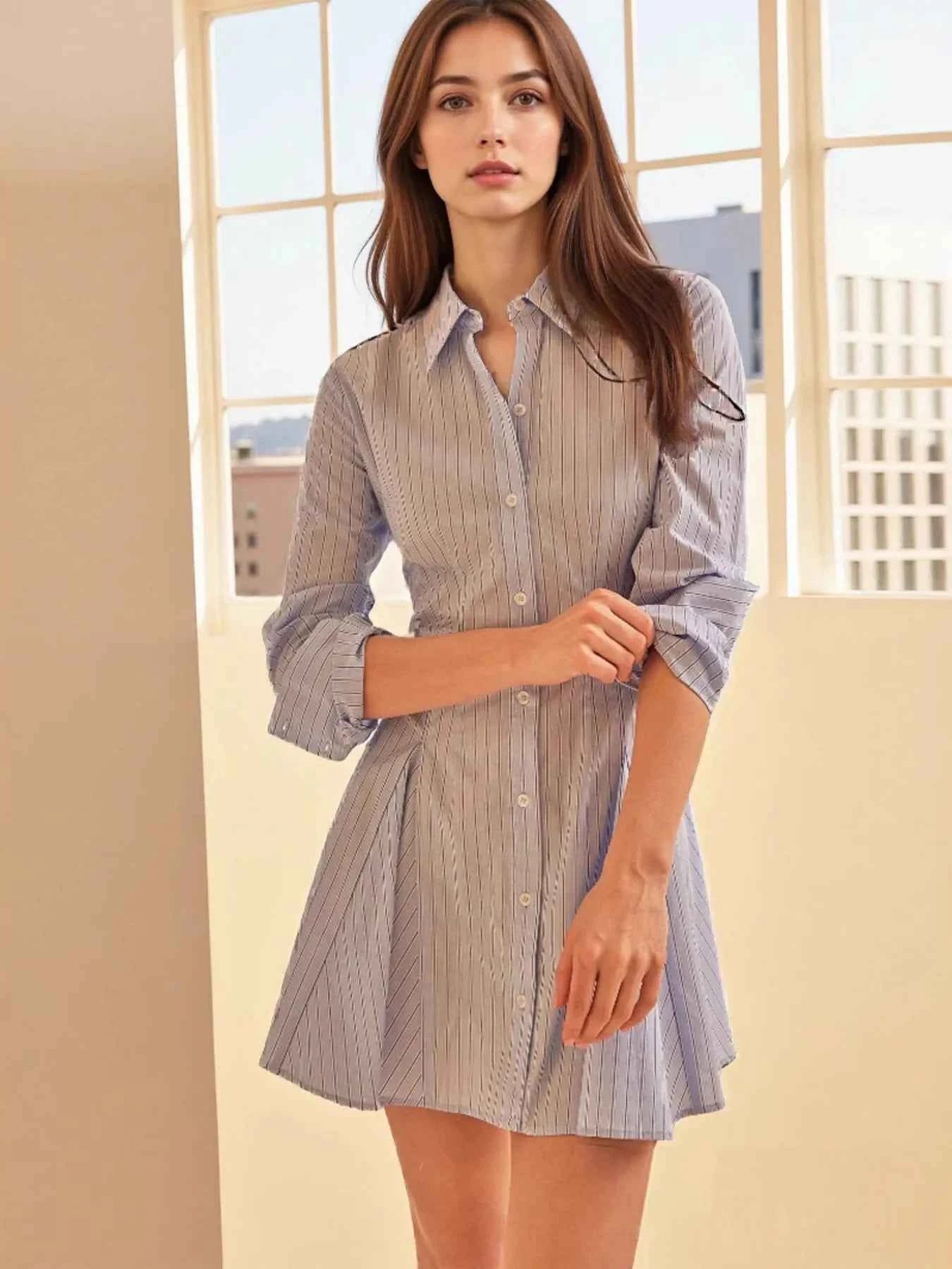 Striped Button Up Shirt Dress 572eae71b4744260b9506feea399ed50-Max-Origin