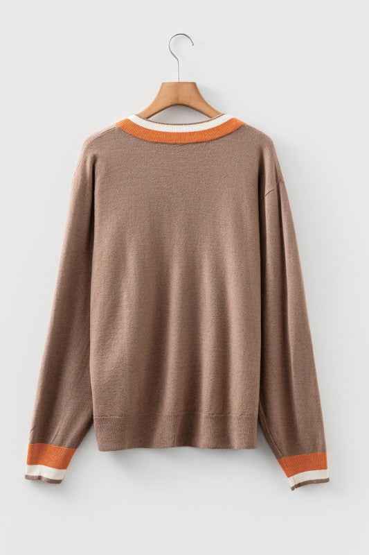 Scarlett Striped Trim Varsity Sweater 57381b48-ba48-4d08-81e9-ce73989c7f26