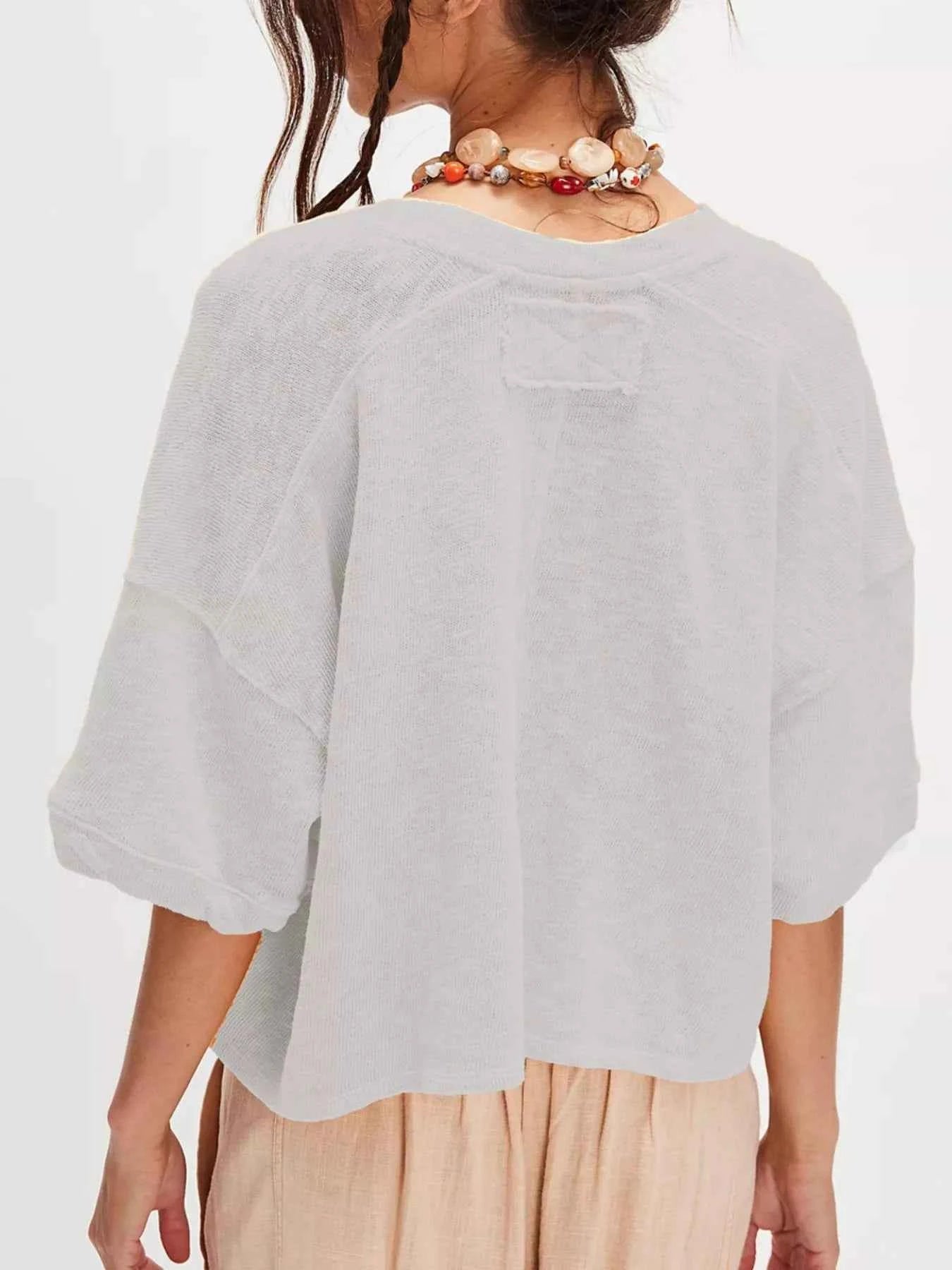 Button-Front Half Sleeve Cardigan 57429401-f500-431b-9fde-3b7cf1a20cb8-Max-Origin