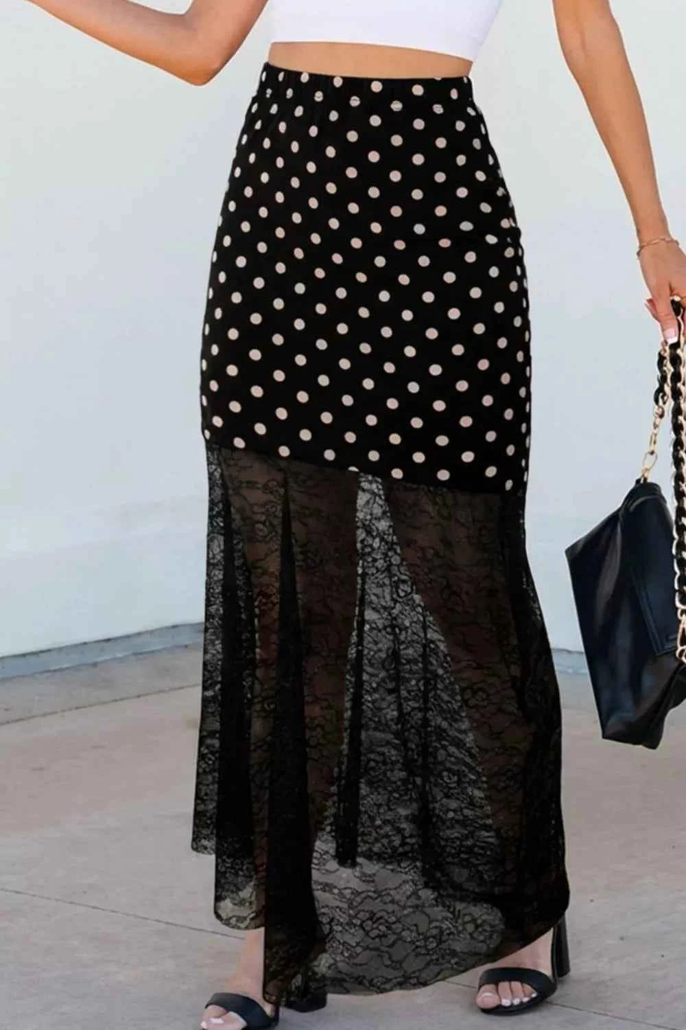Polka Dot Patchwork Lace Maxi Skirt 5755fe16-6417-4d79-be3a-9287c2e6d3ea-Max-Origin