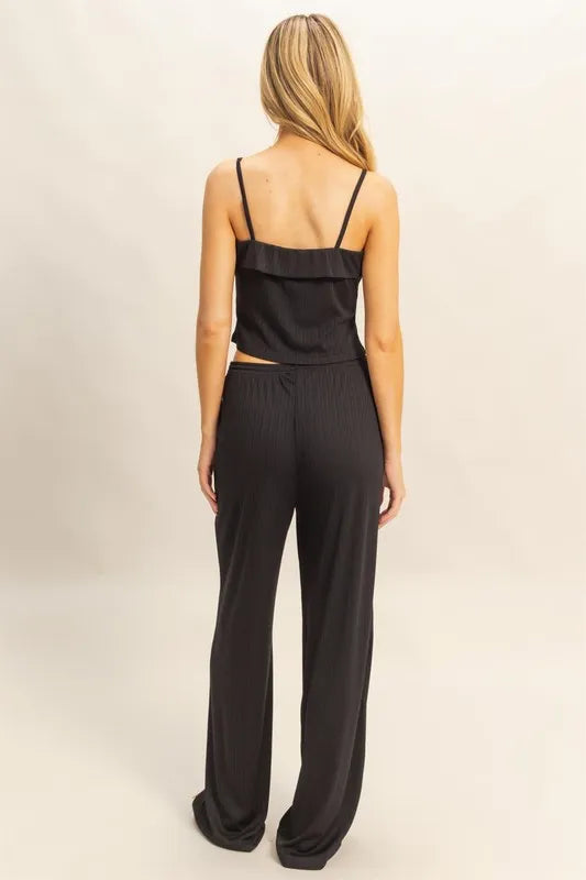 Rib Knit Cami Top and Pants Set 576a668d4cd342008ee1bc6240242919-Max-Origin