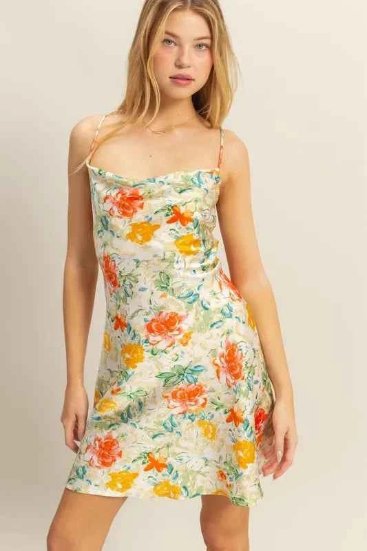 HYFVE Floral Cowl Neck Flirty Satin Mini Dress APPLE GREEN 57763fc2c3a34060bcdbfa8d4321ac81-Max-Origin