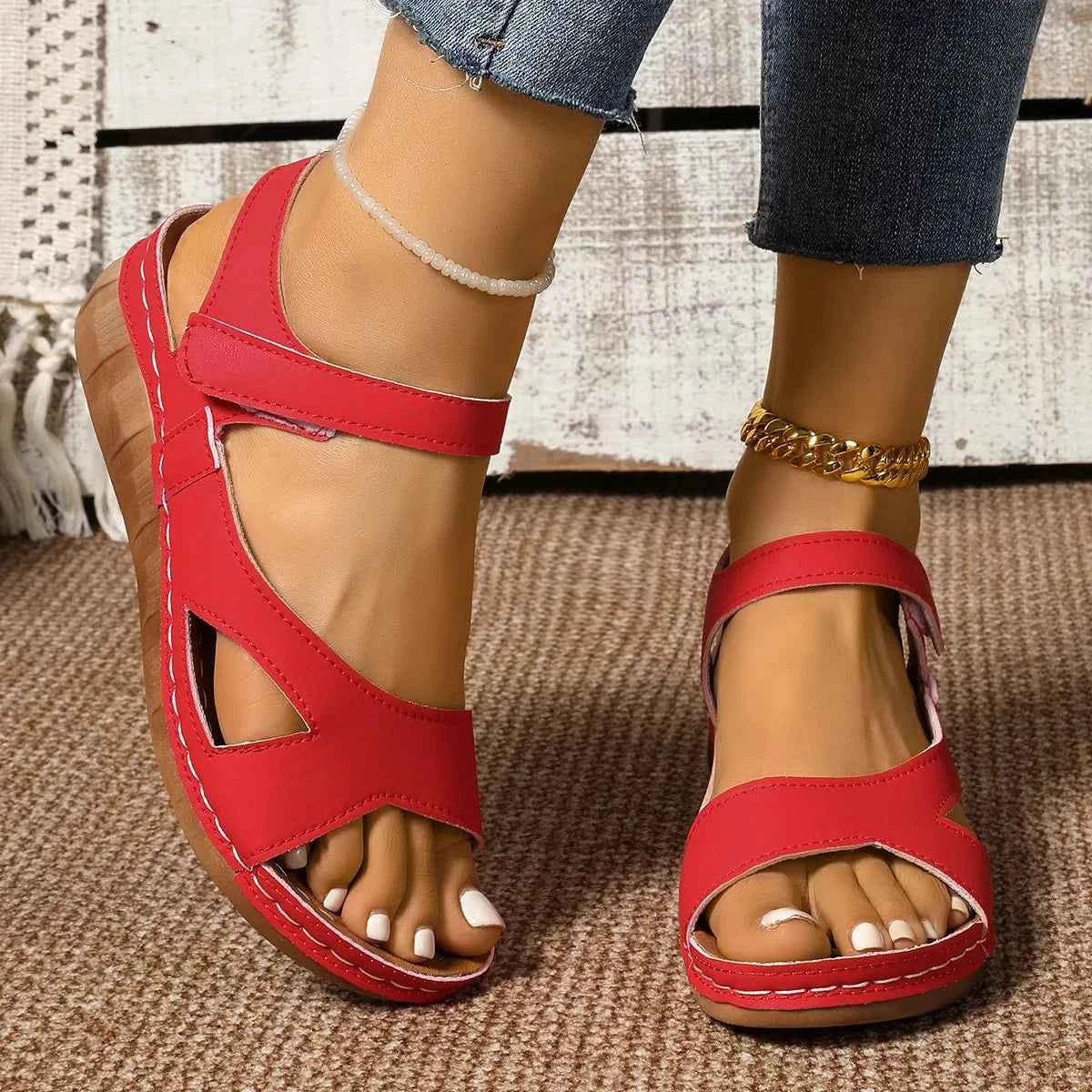 Open Toe Wedge Sandals Red 577888844a8343c0b65e6006bc9fd6c5-Max-Origin