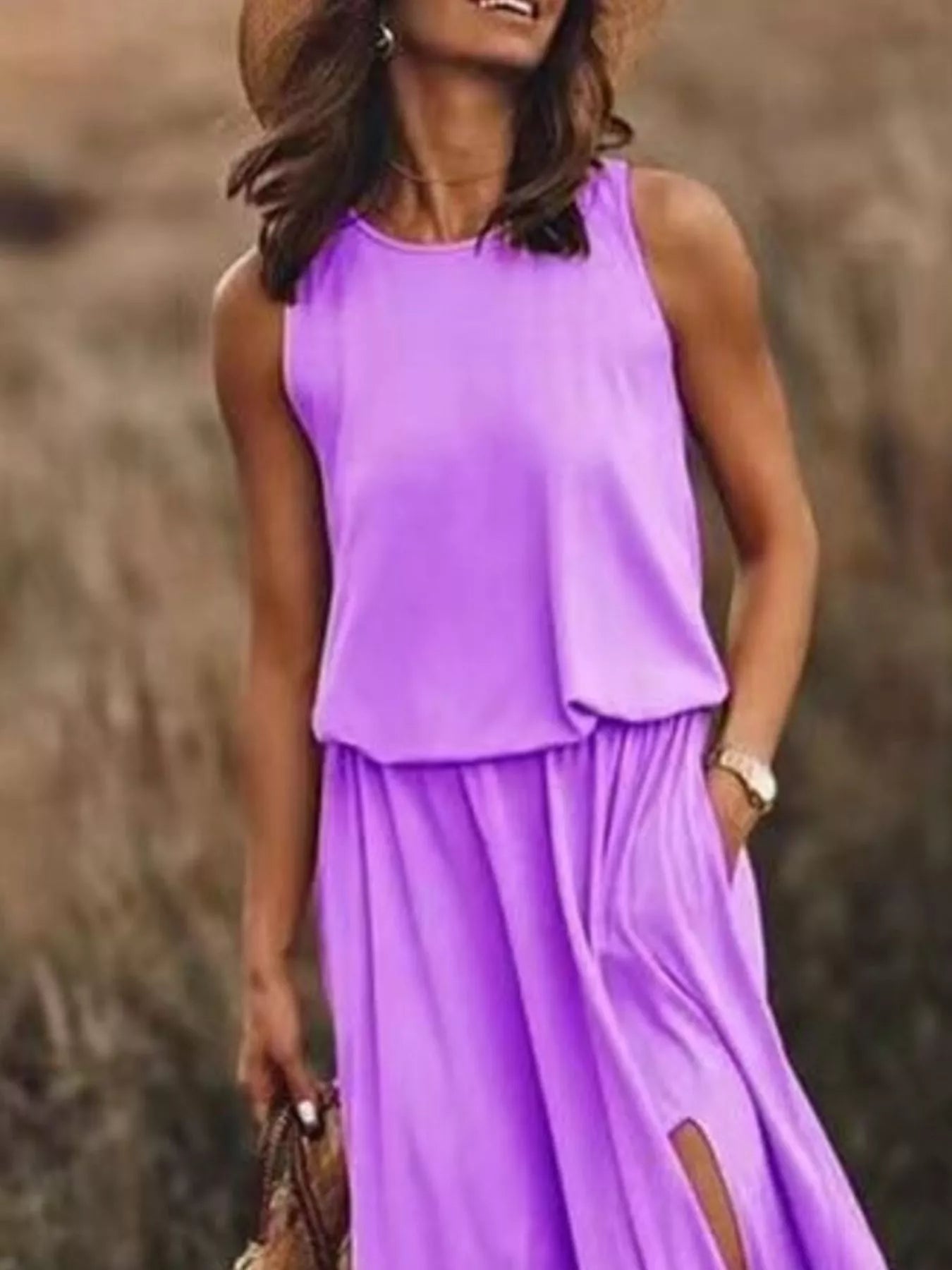 Full Size Round Neck Sleeveless Slit Maxi Dress Plus Size 577c71a7-5525-4833-8a3a-95ba08a4a018-Max-Origin