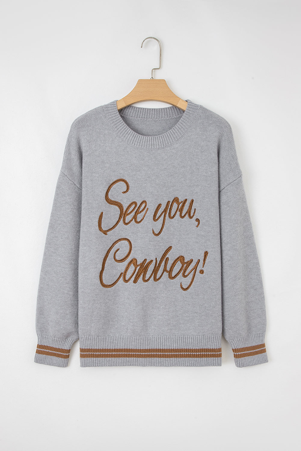 Peach Blossom Letter Embroidered Graphic Sweater 57a5e4296b301147