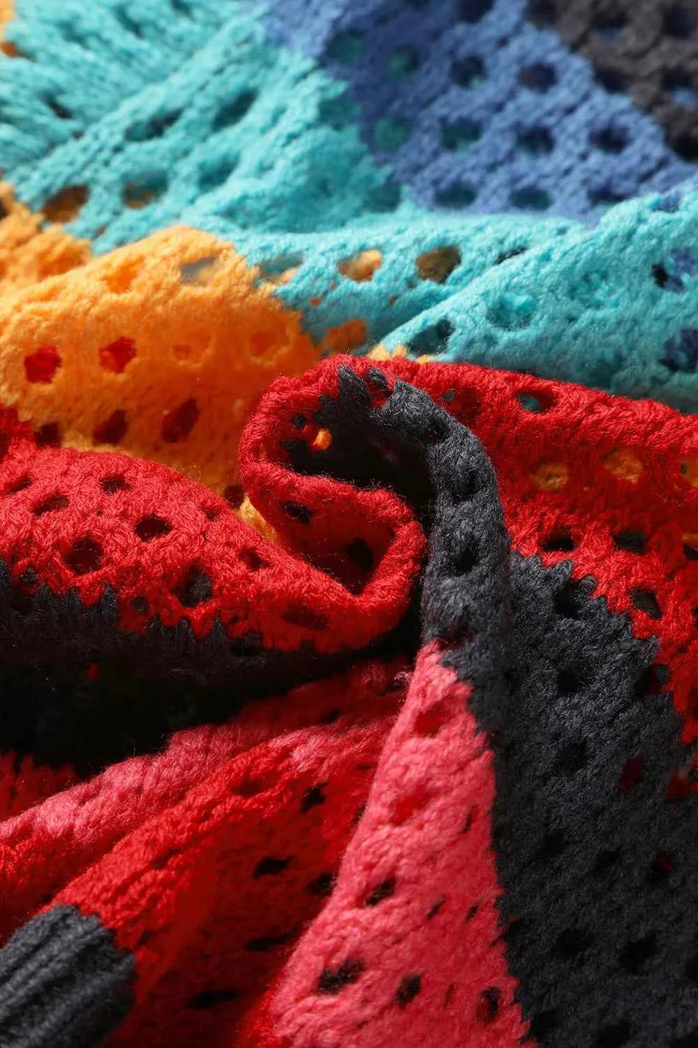 Openwork Color Block Tied Cardigan 57b47a6a-318c-4084-afa6-b209c256d134-Max