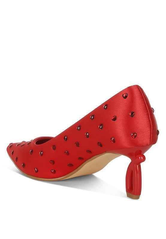 Madhara Heart-Shaped Rhinestones Pumps 57b8d02e-f216-403b-9558-cf909a17ca60