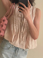 Tie-Front Sleeveless Summer Blouse 57c854c5-0244-4fca-90c3-e1634eee687b-Max-Origin