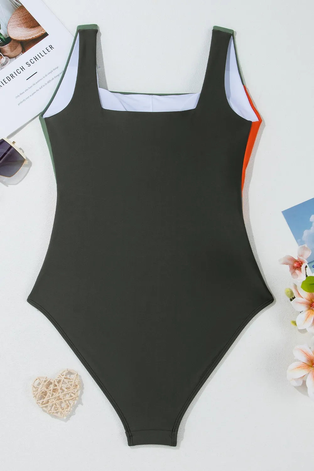 Color Block Padded Square Neck One Piece Swimsuit 57eac193-30c1-4e5d-b598-bfc5a2bc917d-Max-Origin